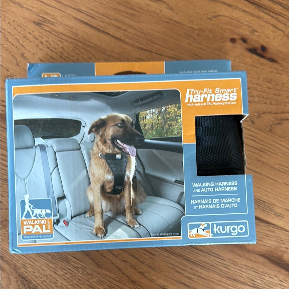 Kurgo Black Large Dog Harness for Secure Walks and Car Travel